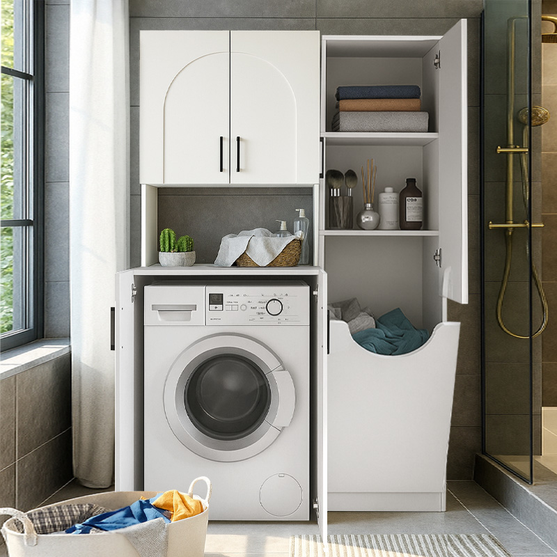 Verga Megapap melamine multipurpose cabinet in white color 45x40x180cm.