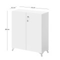 Cilem Megapap melamine multipurpose cabinet in white color 70x32x88cm.