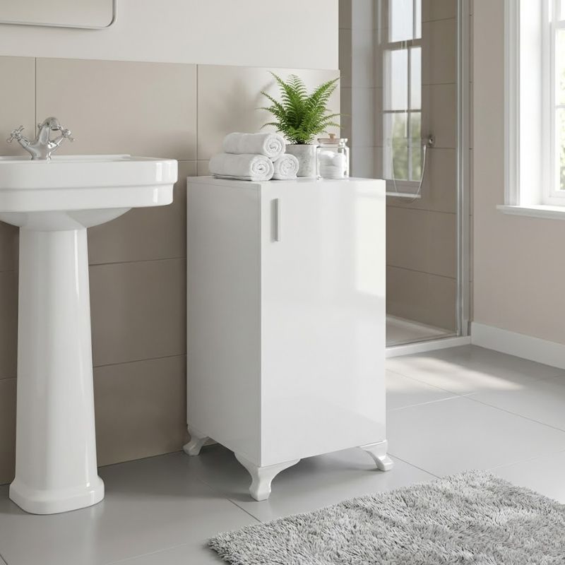Rene Megapap melamine multipurpose cabinet in white color 29x29x68cm.