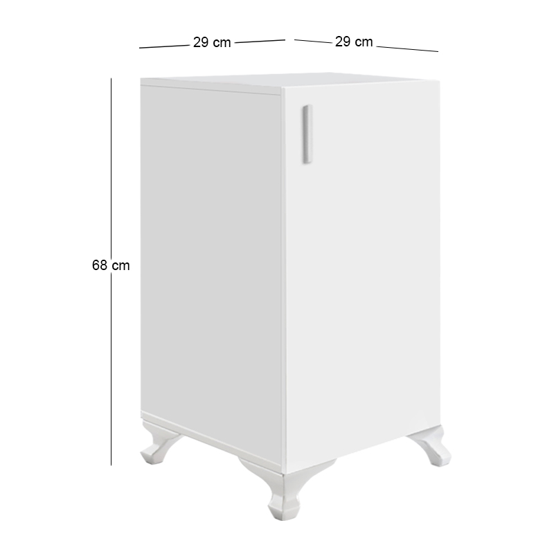 Rene Megapap melamine multipurpose cabinet in white color 29x29x68cm.
