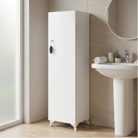 Zehra Megapap melamine multipurpose cabinet in white color 30x32x128cm.