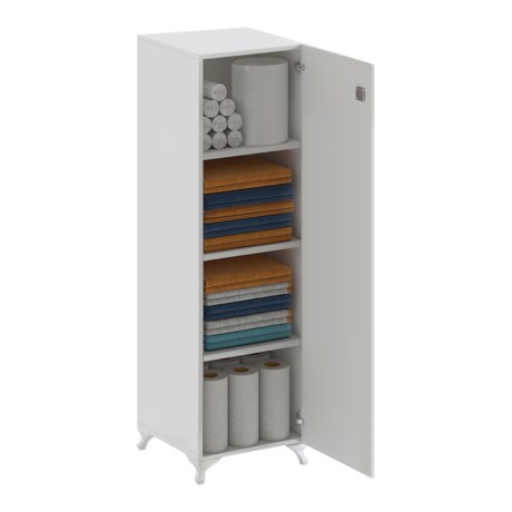 Zehra Megapap melamine multipurpose cabinet in white color 30x32x128cm.