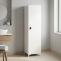 Zehra Megapap melamine multipurpose cabinet in white color 30x32x168cm.