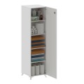 Zehra Megapap melamine multipurpose cabinet in white color 30x32x168cm.