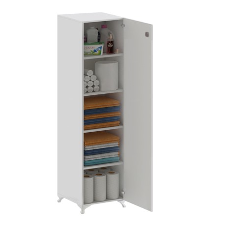 Ντουλάπι με κλειδαριά Zehra Megapap χρώμα λευκό 30x32x168εκ.