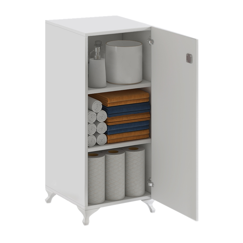 Zehra Megapap melamine multipurpose cabinet in white color 30x32x88cm.