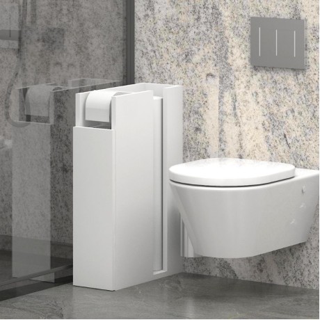 Paper Megapap melamine bathroom cabinet in white color 17x42x66cm.