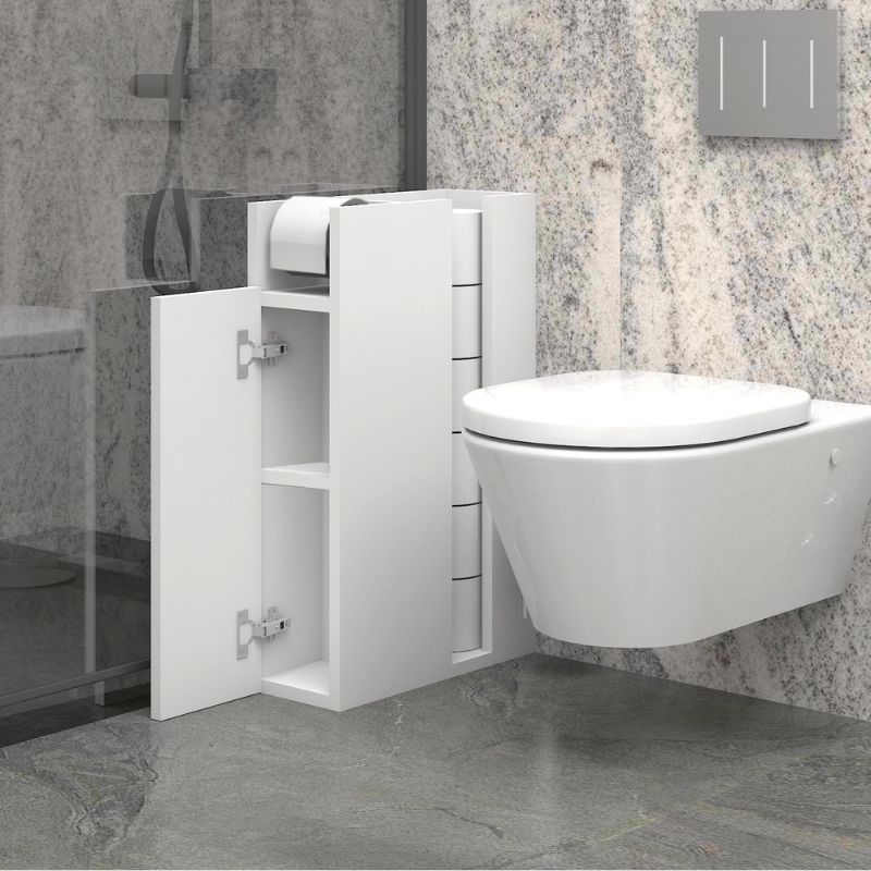 Paper Megapap melamine bathroom cabinet in white color 17x42x66cm.