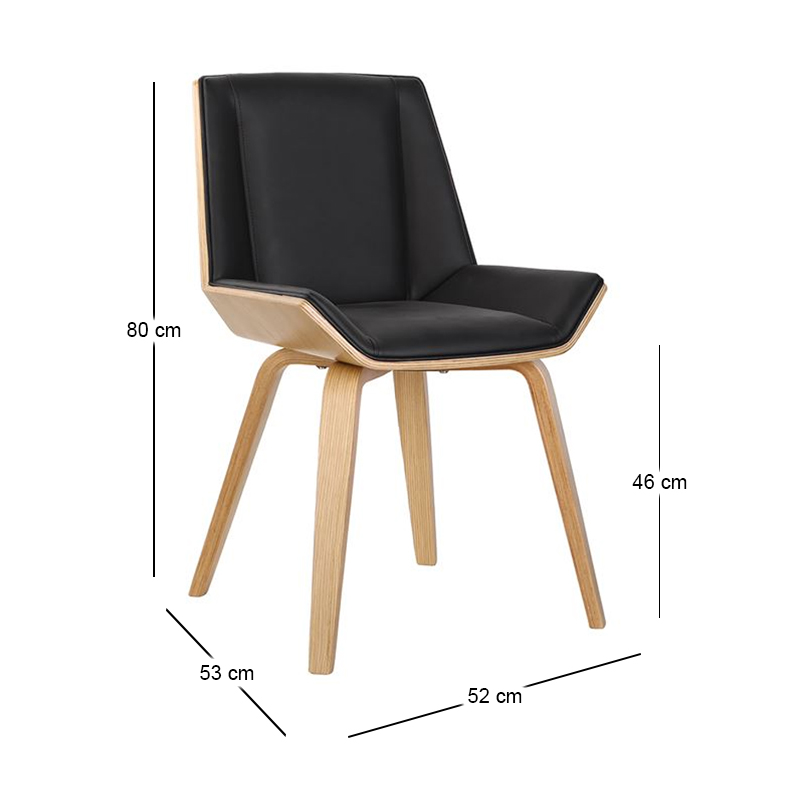 NUMAN Chair Natural/Pu Black