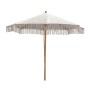 Wooden Beech UMBRELLA D300cm, Macrame Knitted Beige