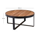 OVEN-W Coffee Table d.80x35 Acacia Natural Finish (Black Paint)