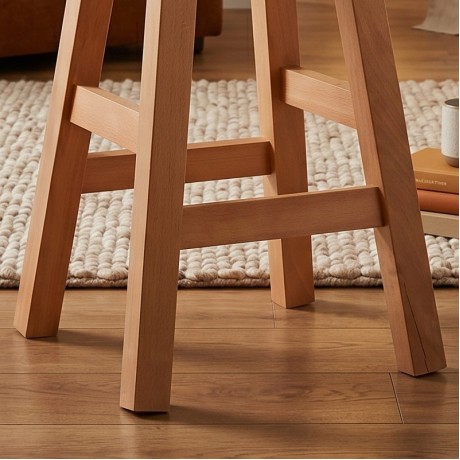 Beech Stool H.50cm Square Polish Natural