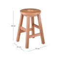 Beech Stool H.50cm Square Polish Natural