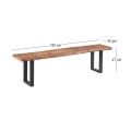LIZARD 3D PAPER Bench Steel Black/Dark Acacia