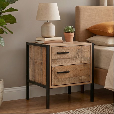 Κομοδίνο Pallet-W MDF χρώμα antique oak 44x40x50εκ.