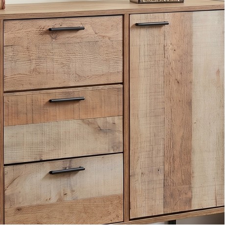 Μπουφές Pallet-W MDF χρώμα antique oak 124x40x80εκ.