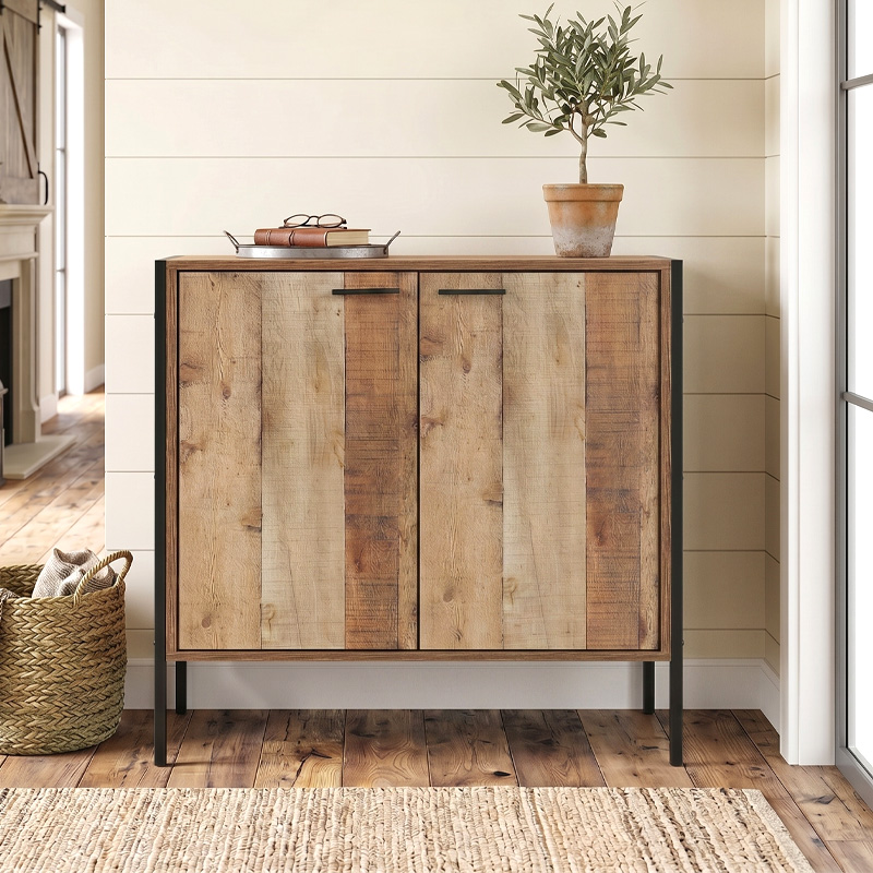Pallet-W Ντουλάπι-Παπουτσοθήκη 2-Πόρτες 80X40X80 Antique Oak