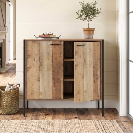 Ντουλάπι - Παπουτσοθήκη Pallet-W MDF χρώμα antique oak 80x40x80εκ.