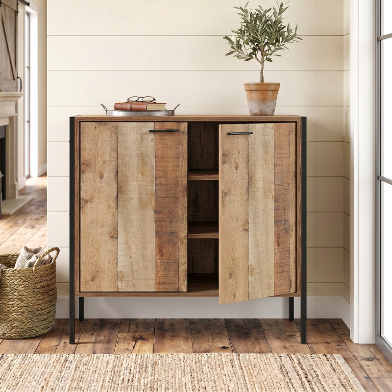 Pallet-W Ντουλάπι-Παπουτσοθήκη 2-Πόρτες 80X40X80 Antique Oak