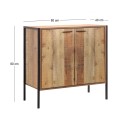 Pallet-W Ντουλάπι-Παπουτσοθήκη 2-Πόρτες 80X40X80 Antique Oak