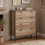 Συρταριέρα Pallet-W MDF χρώμα antique oak 84x40x100εκ.