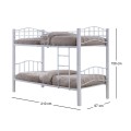 PALOMA Double Deck Bed 90x200 Metal White/Wood White