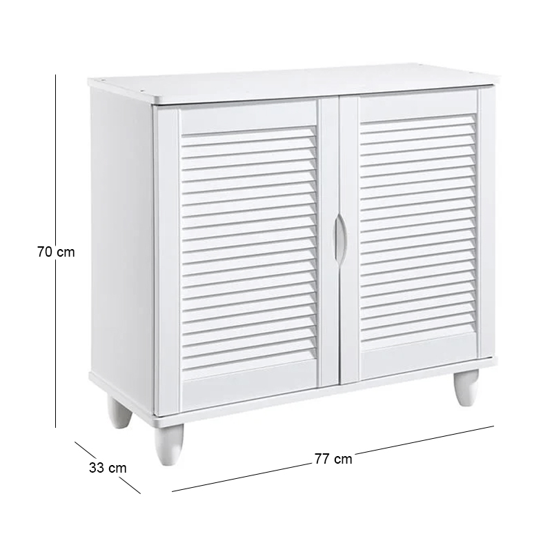 SHOE CABINET 2 Doors 77x33x70cm White