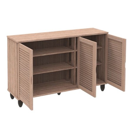 SHOE CABINET 3 Doors 110x33x77cm Sonoma