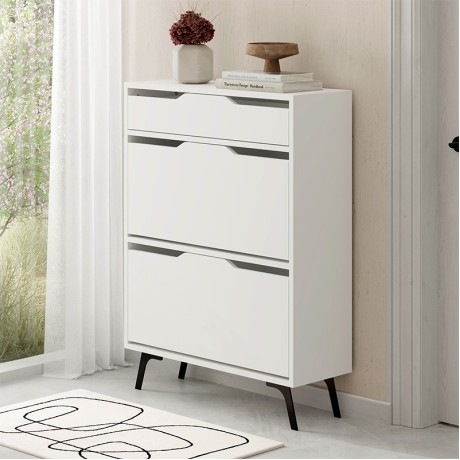 Παπουτσοθήκη Asta Megapap χρώμα λευκό 81,6x29,5x110εκ.
