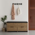 Παπουτσοθήκη Cove Megapap χρώμα ανοιχτό καρυδί 106x34x51,5εκ.