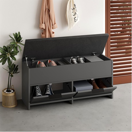 Παπουτσοθήκη Cove Megapap χρώμα ανθρακί 106x34x51,5εκ.