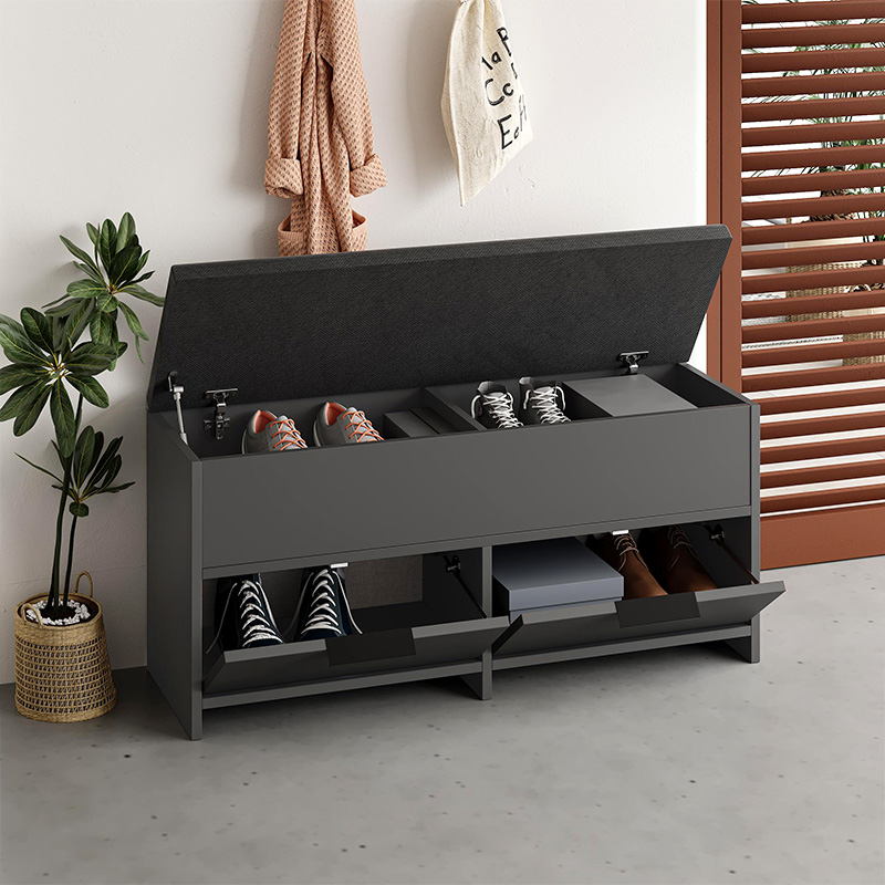 Παπουτσοθήκη Cove Megapap χρώμα ανθρακί 106x34x51,5εκ.