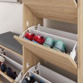 Dude Megapap melamine bench - shoe rack in oak color 104,8x26x118,5cm.