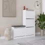 Dude Megapap melamine bench - shoe rack in white color 104,8x26x118,5cm.