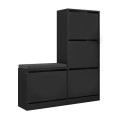Dude Megapap melamine bench - shoe rack in black color 104,8x26x118,5cm.