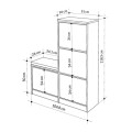 Dude Megapap melamine bench - shoe rack in black color 104,8x26x118,5cm.