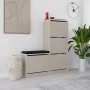 Dude Megapap melamine bench - shoe rack in sandstone color 104,8x26x118,5cm.
