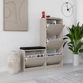 Dude Megapap melamine bench - shoe rack in sandstone color 104,8x26x118,5cm.