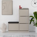 Dude Megapap melamine bench - shoe rack in sandstone color 104,8x26x118,5cm.