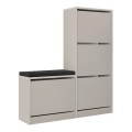 Dude Megapap melamine bench - shoe rack in sandstone color 104,8x26x118,5cm.