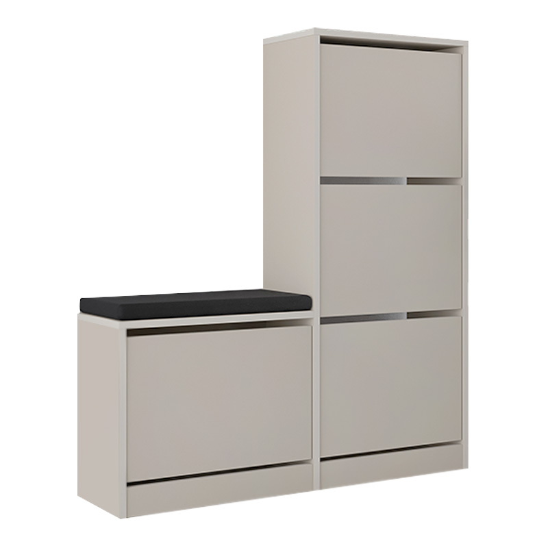 Dude Megapap melamine bench - shoe rack in sandstone color 104,8x26x118,5cm.