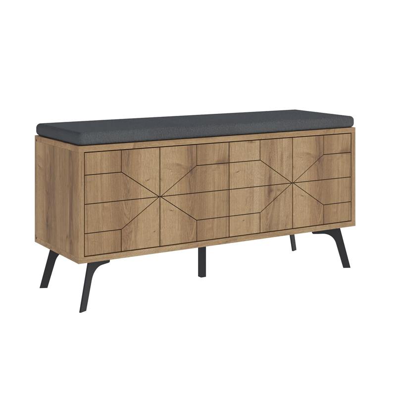 Dune Megapap melamine shoe bench in light brown color 107x35x55cm.