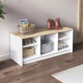 London Megapap melamine shoe cabinet in white - sapphire oak color 100x35x40cm.