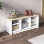 London Megapap melamine shoe cabinet in white - sapphire oak color 100x35x40cm.