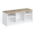 London Megapap melamine shoe cabinet in white - sapphire oak color 100x35x40cm.