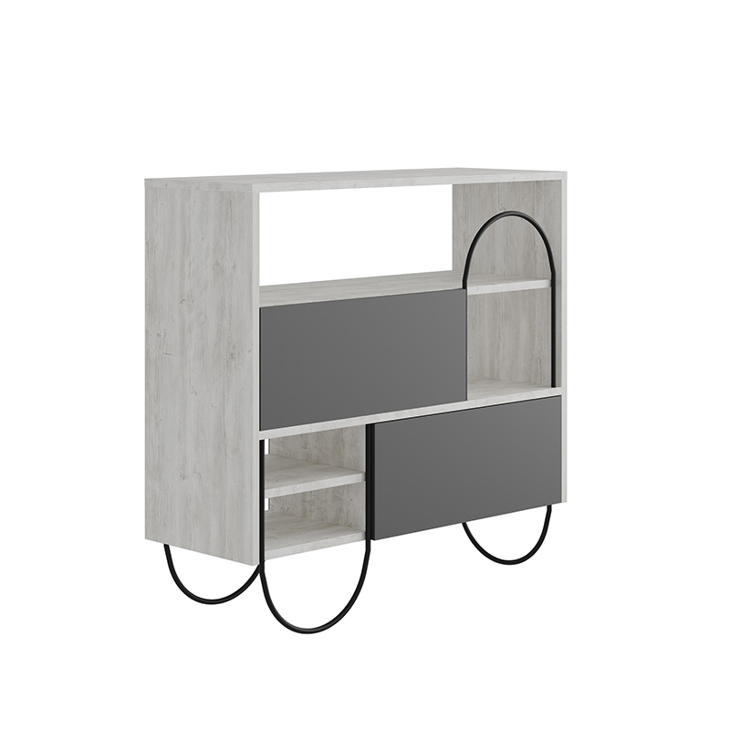 Norfolk Megapap melamine shoe rack in ancient white color 97x35x94,5cm.