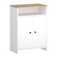 Esun Megapap melamine shoe cabinet in white - sapphire oak color 62x35x86cm.