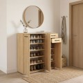 Infinity Megapap melamine shoe cabinet in oak color 108x35x108cm.
