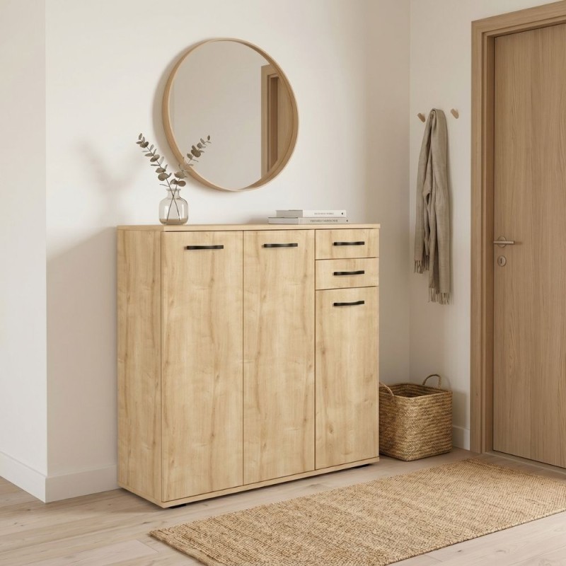 Infinity Megapap melamine shoe cabinet in oak color 108x35x108cm.