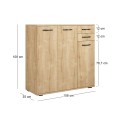 Infinity Megapap melamine shoe cabinet in oak color 108x35x108cm.